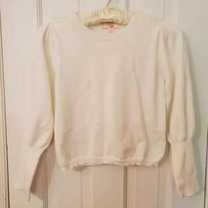 Girl's Gianni Bini white knit long-sleeve sweater